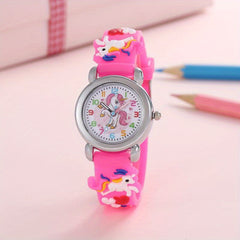Kids Cartoon Wrist Watch Colorful PVC Strap Quartz Movement