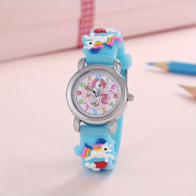 Kids Cartoon Wrist Watch Colorful PVC Strap Quartz Movement