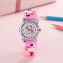 Kids Cartoon Wrist Watch Colorful PVC Strap Quartz Movement