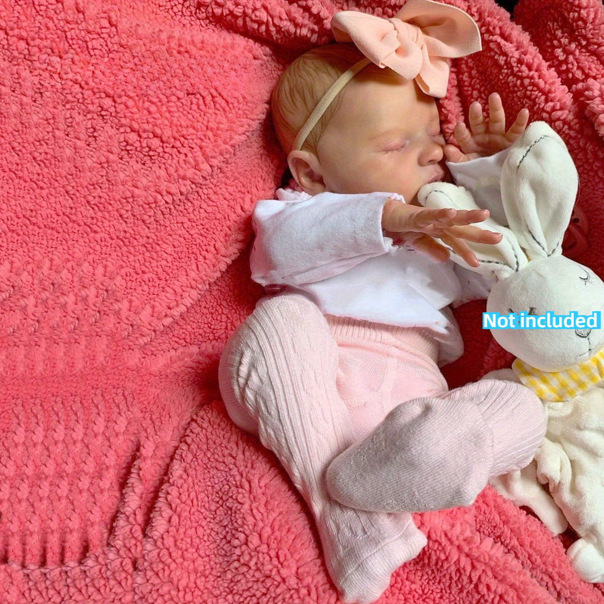 Realistic Newborn Girl Doll in Pink Outfit Soft Vinyl Princess Toy