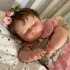 3D Light Beige Sleeping Baby Doll Toy with Vein Detailing