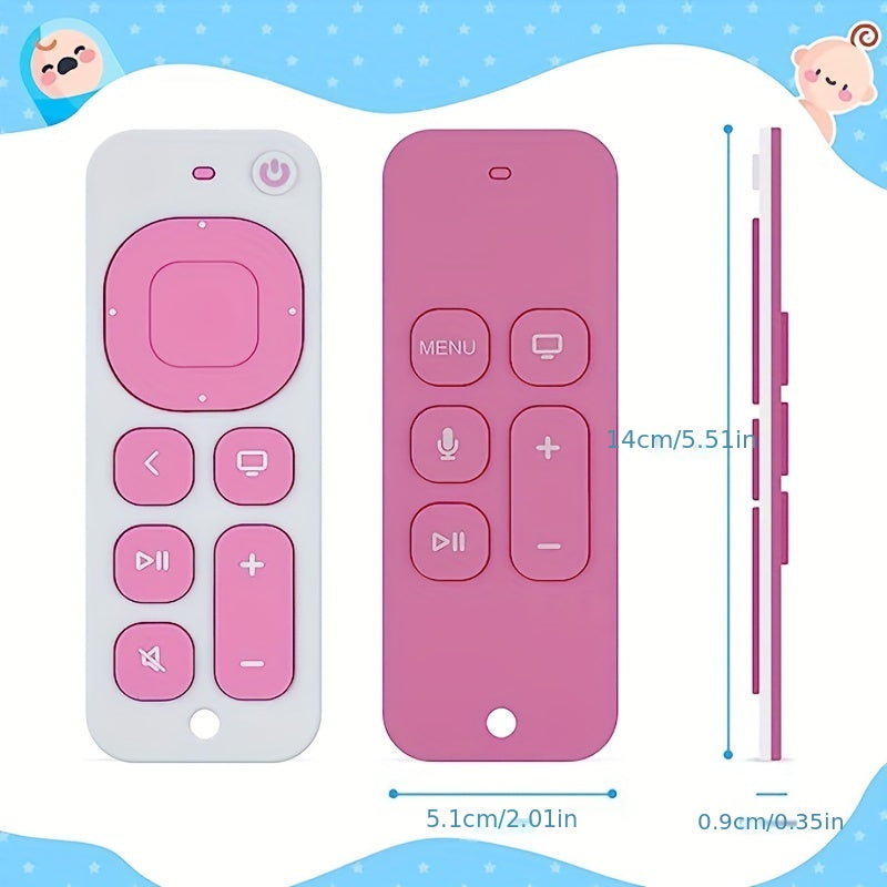 Silicone Baby Teething Toy Remote Control Shape Teether Green Pink