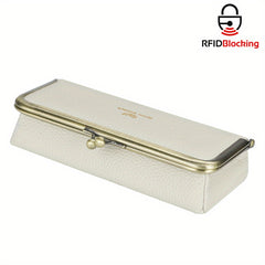 Royal Bagger Leather Glasses Case RFID Blocking Stylish Pencil Bag Coin Purse