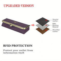 Royal Bagger Leather Glasses Case RFID Blocking Stylish Pencil Bag Coin Purse