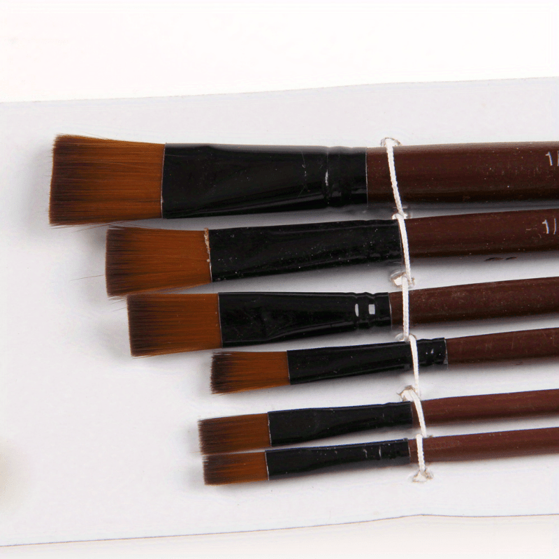 6pcs Artist Paint Brush Set Nylon Bristles Acrylic Watercolor Painting Kit