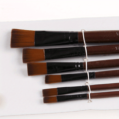 6pcs Artist Paint Brush Set Nylon Bristles Acrylic Watercolor Painting Kit