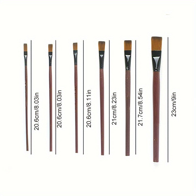 6pcs Artist Paint Brush Set Nylon Bristles Acrylic Watercolor Painting Kit