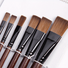 6pcs Artist Paint Brush Set Nylon Bristles Acrylic Watercolor Painting Kit
