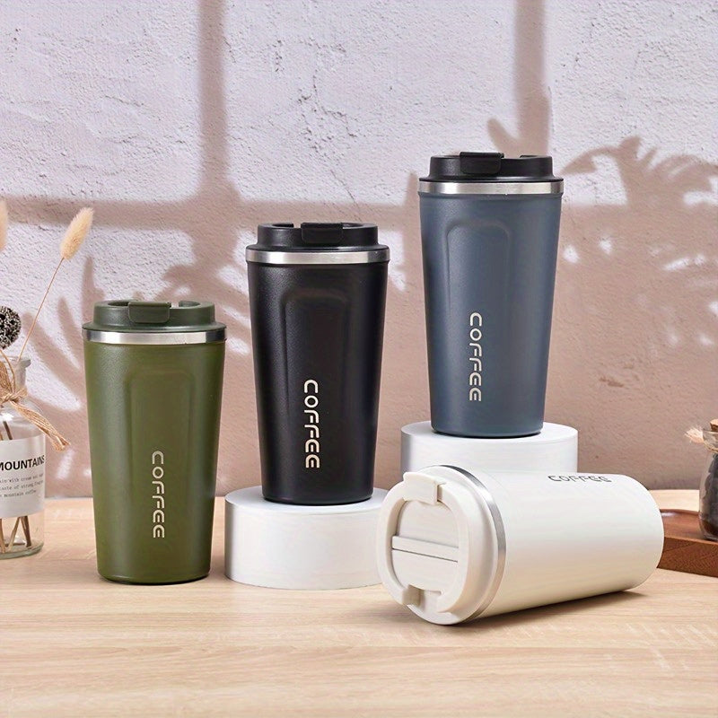 Stainless Steel Insulated Travel Mug 12.85oz Leakproof Coffee Cup