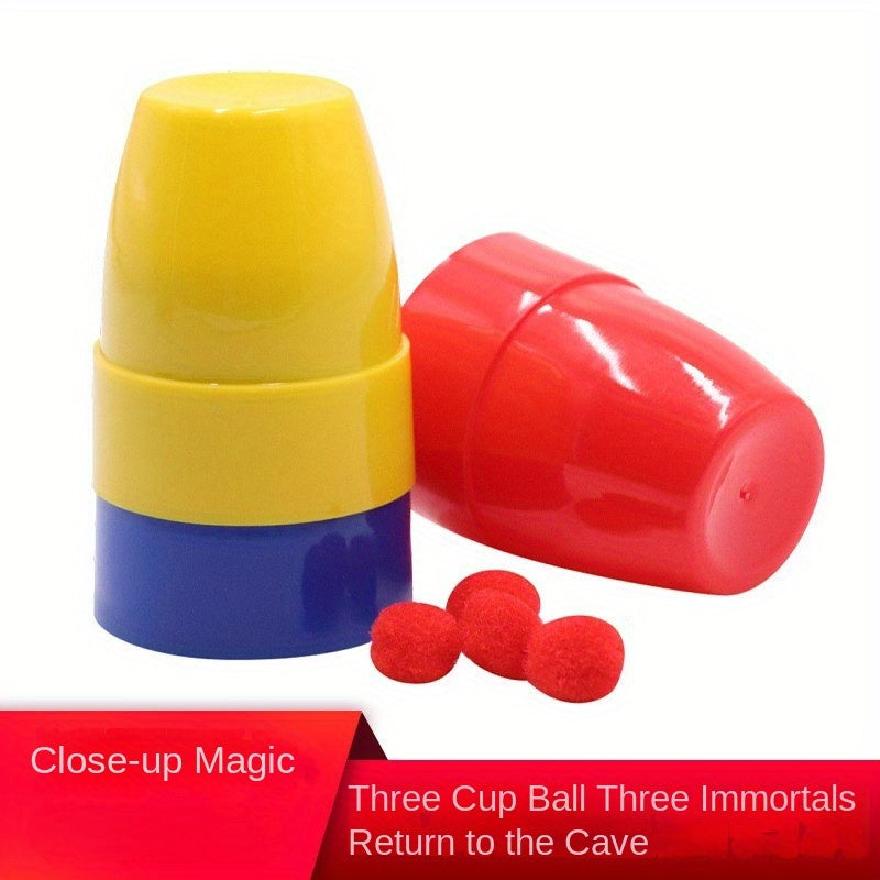 Sanxian Guidong Magic Cups Set Plastic Close Up Magic Trick Novelty Toy