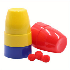 Sanxian Guidong Magic Cups Set Plastic Close Up Magic Trick Novelty Toy