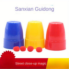 Sanxian Guidong Magic Cups Set Plastic Close Up Magic Trick Novelty Toy