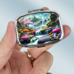 Dreamy Waterfall Scenery Medicine Box 2 Compartment Portable Wallet Food Safe