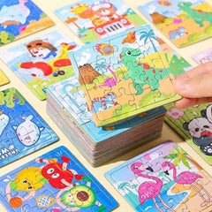 Educational Animal Cartoon Puzzle Toys - Colorful Square Puzzles for Kids