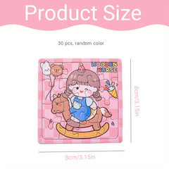 Educational Animal Cartoon Puzzle Toys - Colorful Square Puzzles for Kids