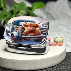 Niuniu Pill Box 2 Compartment Rectangular Decorative Organizer