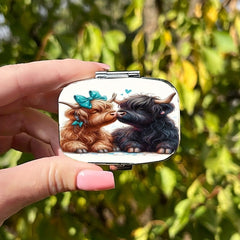 2 Compartment Cow Pill Box Pocket Decorative Organizer Gift