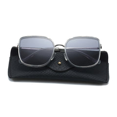 Embossed Leather Sunglasses Pouch Eyewear Case Storage Box