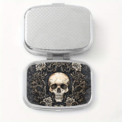 Gothic Skull Square Medicine Box Two Compartment Pill Box
