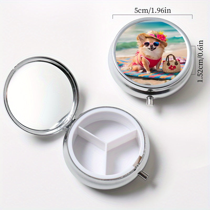 Beach Puppy Pattern Pill Boxes - Set of 2