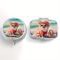 Beach Puppy Pattern Pill Boxes - Set of 2