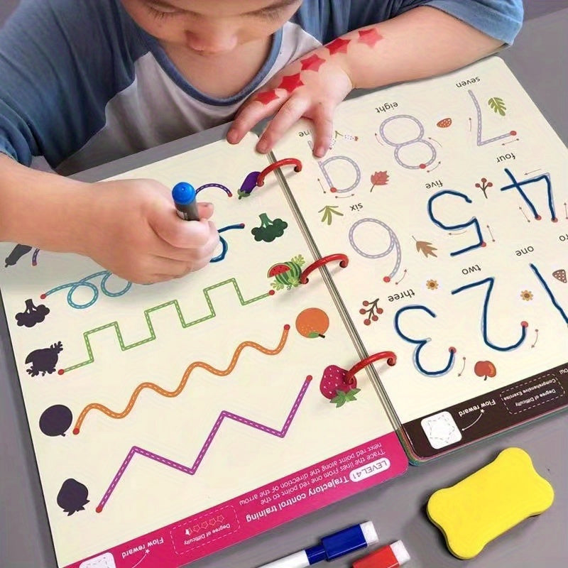 96 Page Reusable Magic Tracking Workbook for Kids with Bold Lines