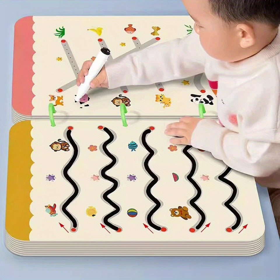 96 Page Reusable Magic Tracking Workbook for Kids with Bold Lines