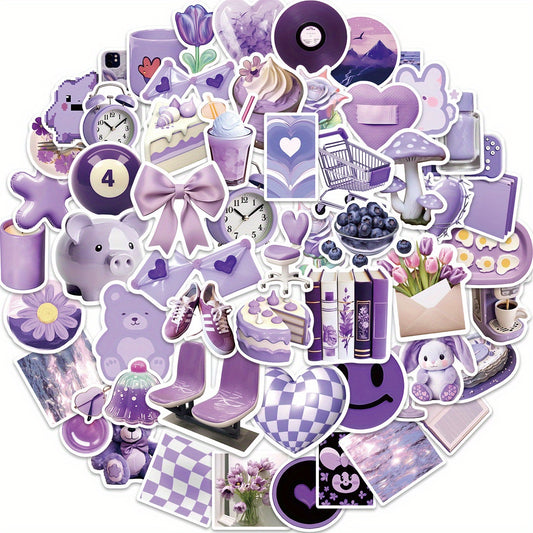 56pcs Purple Minimalist Sticker for Various Uses