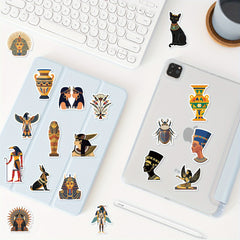 50pcs Egyptian Vinyl Stickers for Laptop Phone - Waterproof Sticker