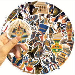 50pcs Egyptian Vinyl Stickers for Laptop Phone - Waterproof Sticker