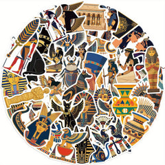 50pcs Egyptian Vinyl Stickers for Laptop Phone - Waterproof Sticker