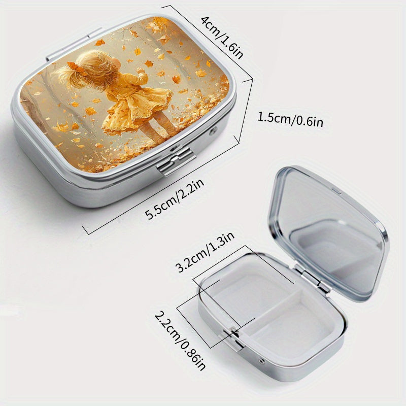 Qiulin Girl Pattern Medicine Box Portable Pill Box