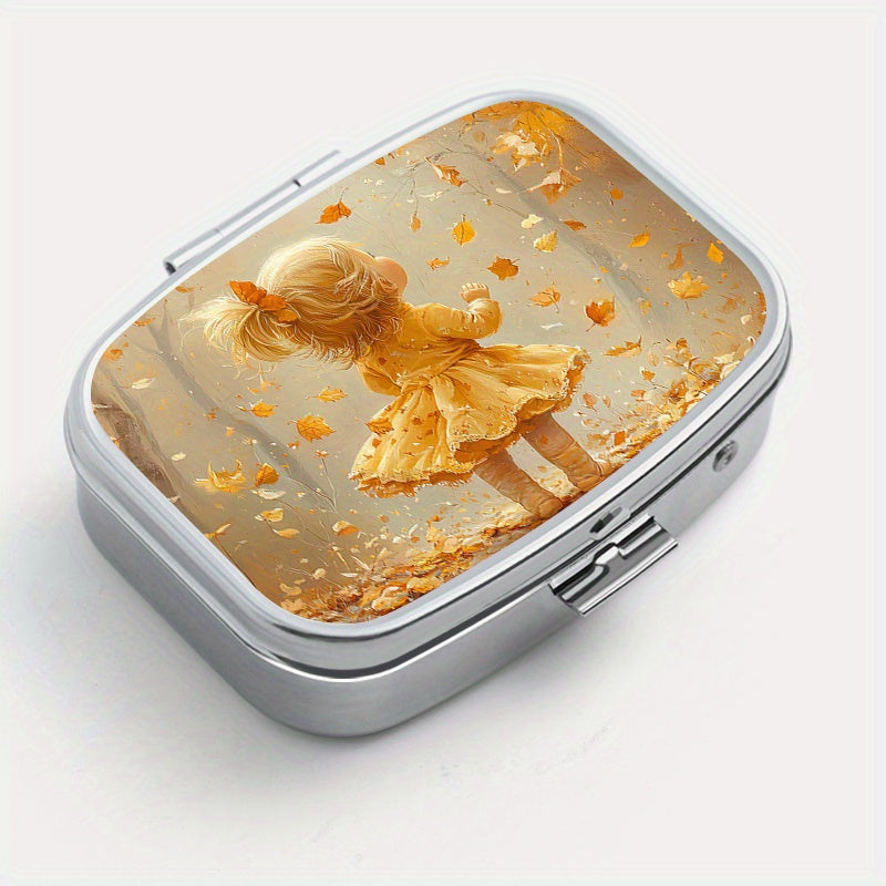 Qiulin Girl Pattern Medicine Box Portable Pill Box