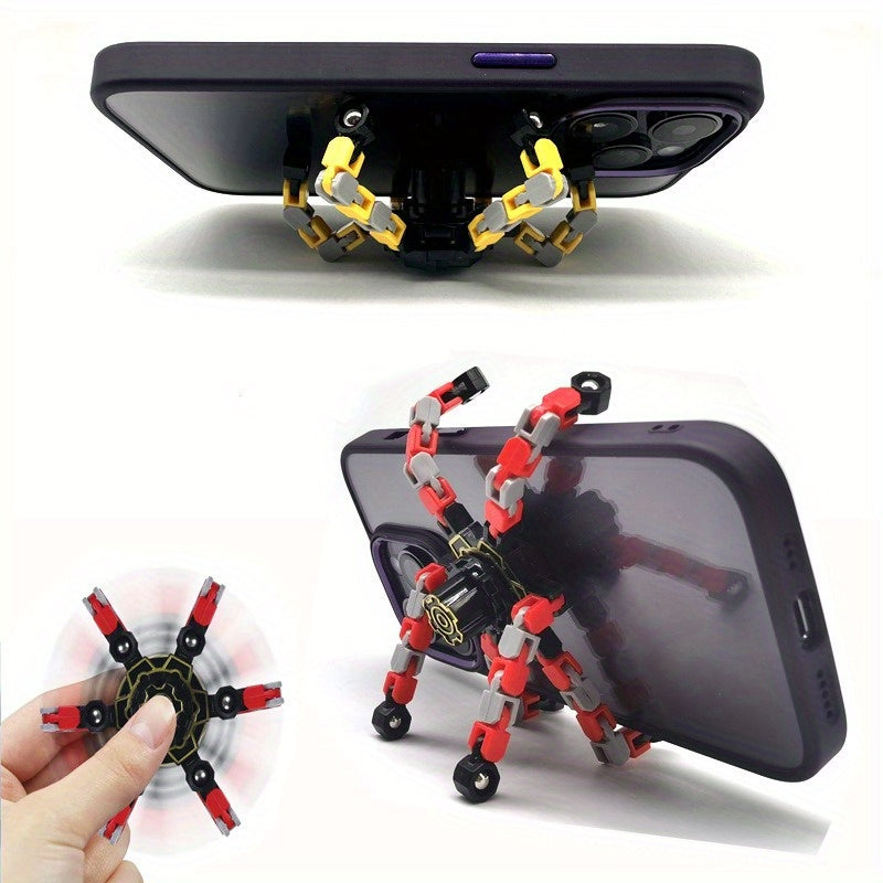 4 Pack Fidget Spinner Robot Toy DIY Transforming Robot Rubber Material