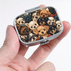 Charming Puppy Print Pill Organizer for Travel