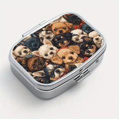 Charming Puppy Print Pill Organizer for Travel
