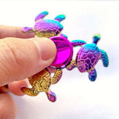 Mixed Metal Turtle Fingertip Gyro Quiet Focus Toy Stress Relief Adult Novelty