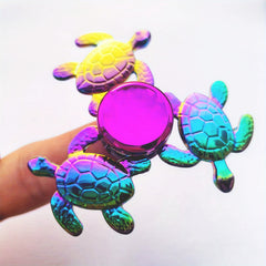 Mixed Metal Turtle Fingertip Gyro Quiet Focus Toy Stress Relief Adult Novelty