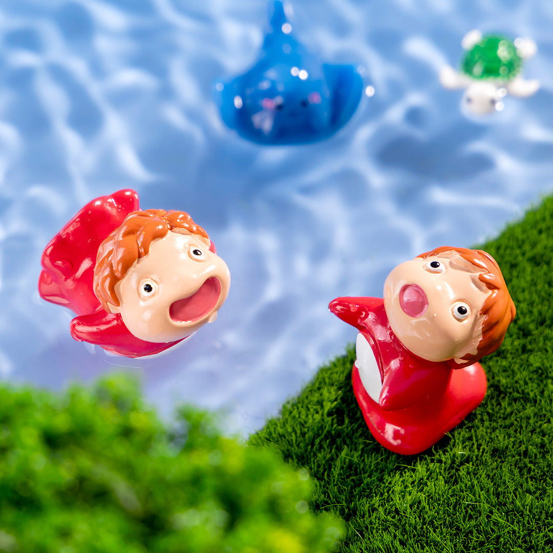 3pcs Goldfish Sister Mermaid Micro Landscape Decoration DIY Resin Accessories