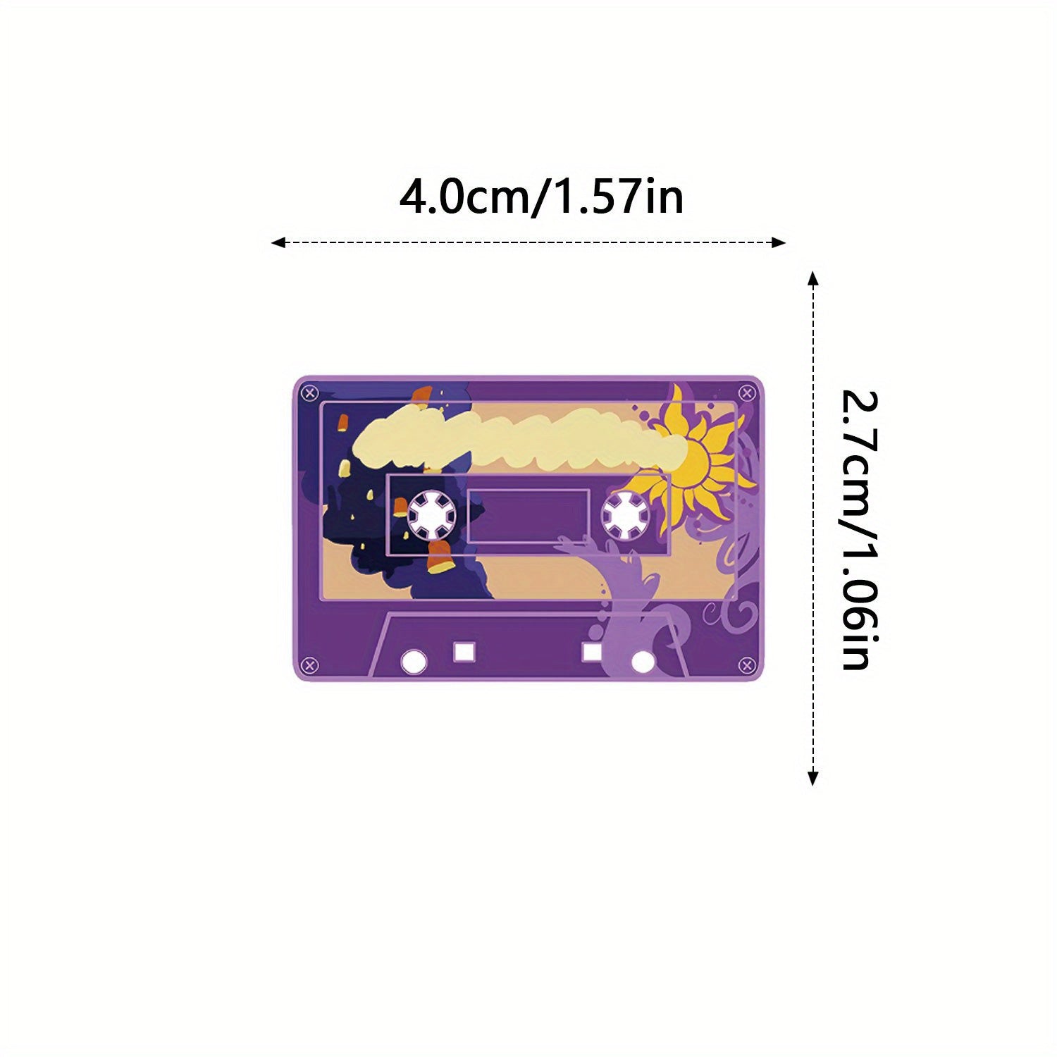 50pcs PVC Reusable Self Adhesive Cartoon Cassette Tape Stickers