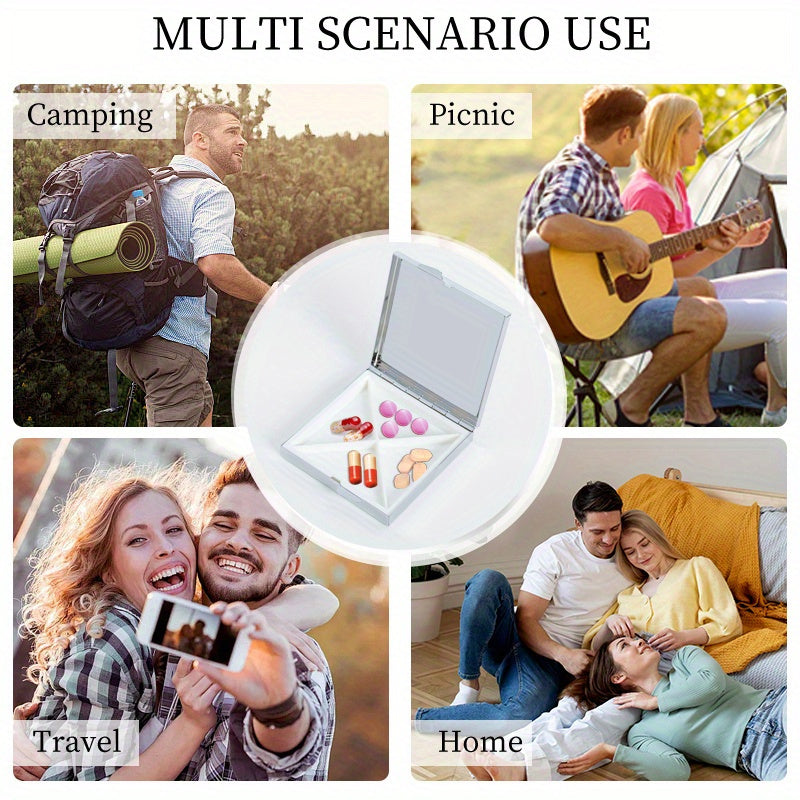 Customizable DIY Pattern Pill Organizer Metal Box Portable for Travel