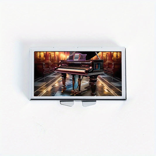 Piano Pattern Printed Rectangular Pill Box Mini Portable Pill Box