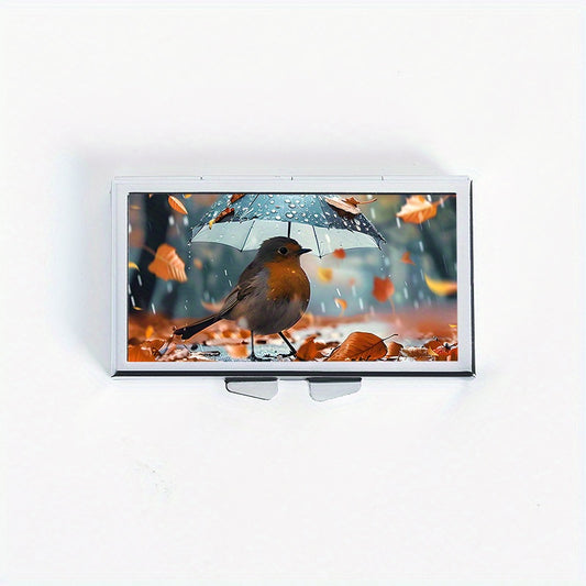 Bird Pattern Printed Rectangular Medicine Box 7 Compartment Pill Box