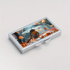 Bird Pattern Printed Rectangular Medicine Box 7 Compartment Pill Box
