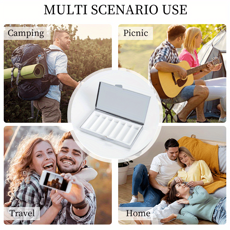 Sunflower Print 7 Compartment Pill Box Organizer Portable & Moisture Proof