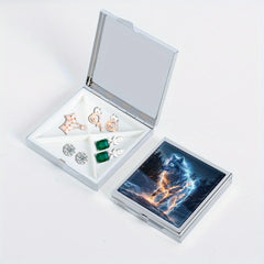 Ice Flame Wolf Print Pill Organizer Metal Case