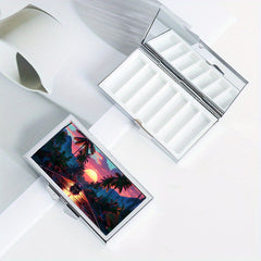 Highway Sunset Pattern Rectangular Medicine Box 7 Compartment Pill Box