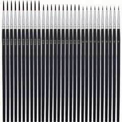 30 Detail Brush Set for Miniatures & Crafts Nylon Bristles for Painting Brushes