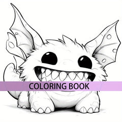 Deluxe Little Monster Coloring Book 22 Thick Pages Unique Cover for Relax & Emot