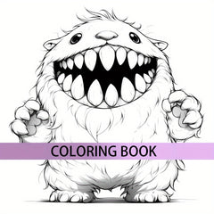 Deluxe Little Monster Coloring Book 22 Thick Pages Unique Cover for Relax & Emot